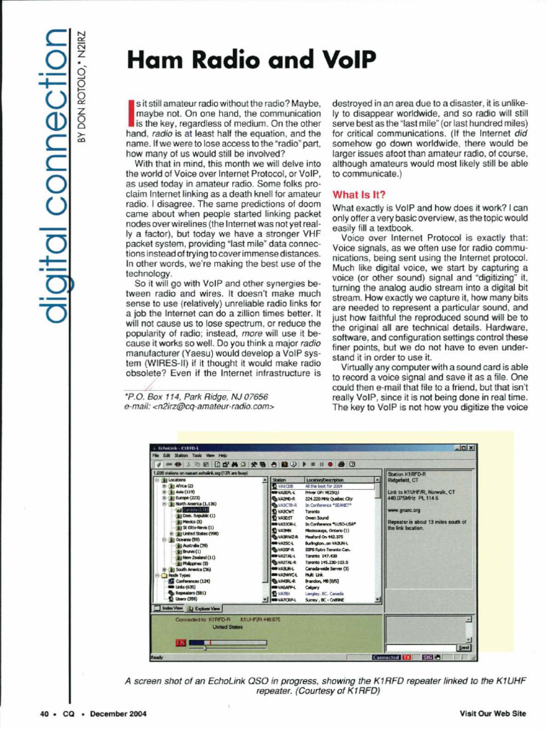 Ham Radio and VoIP | PDF | Voice Over Ip | Internet