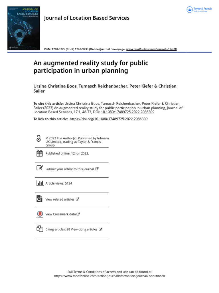 An Augmented Reality Study For Public Participation in Urban Planning ...