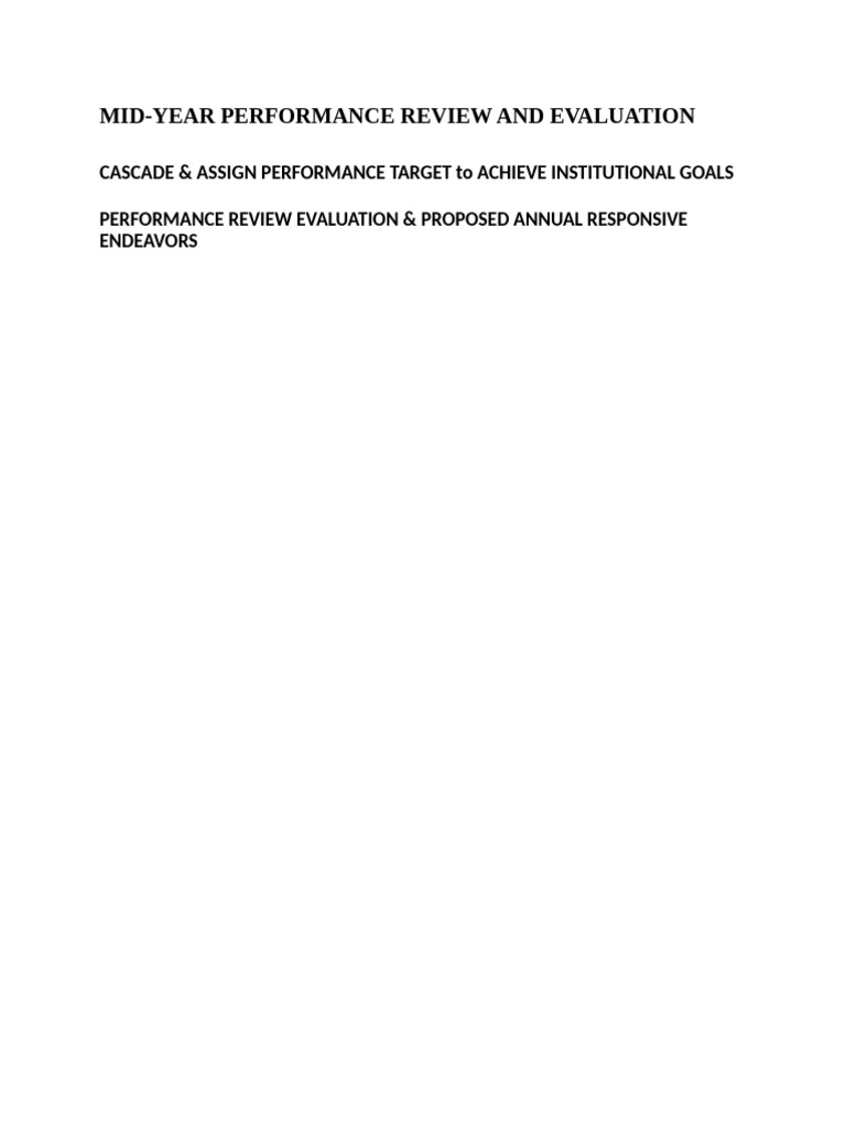 Mid-Year Performance Review and Evaluation | PDF