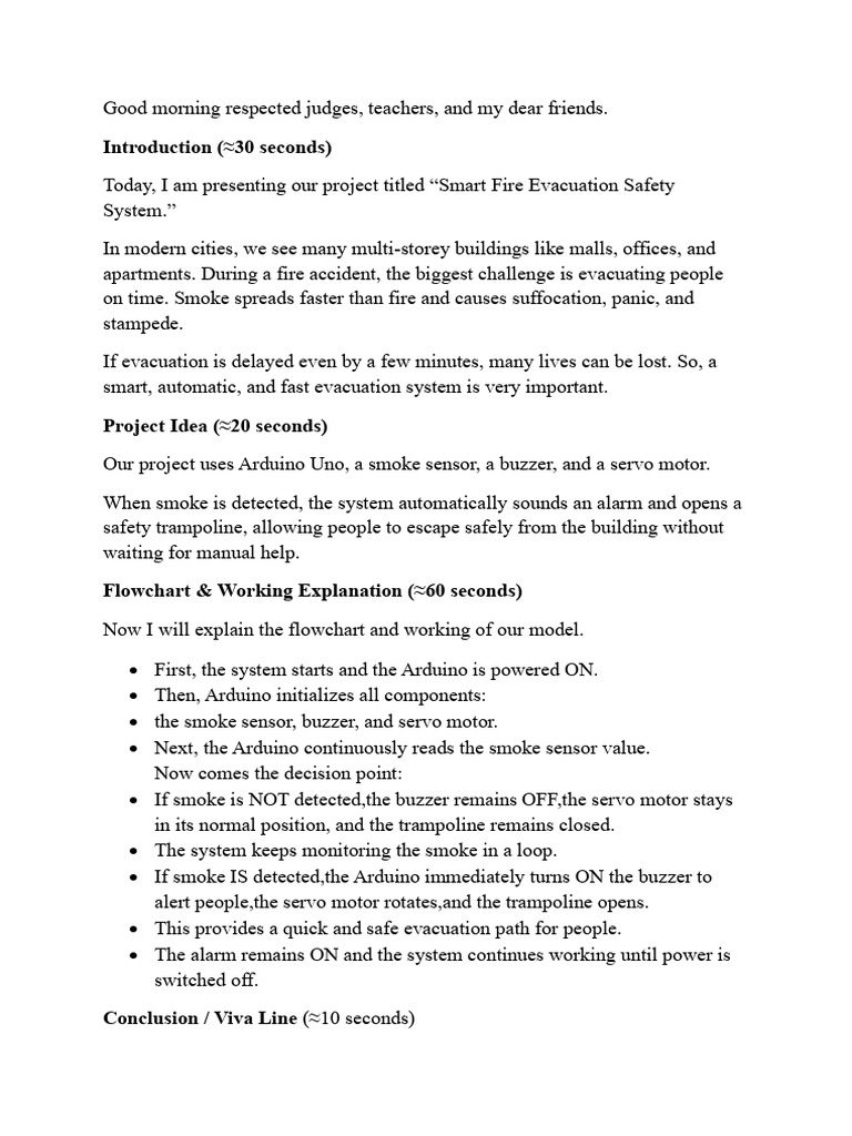 Smart Fire Evacuation Safety System | PDF