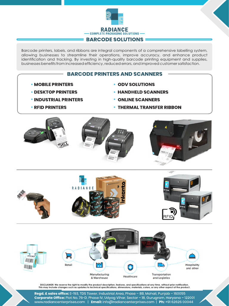 Radiance Batch Coding & Barcode Labelling Solutions | PDF