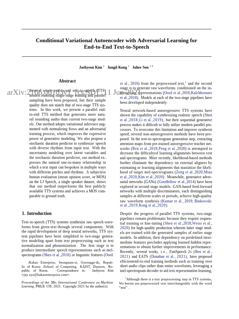 Conditional Variational Autoencoder With Adversarial Learning For End ...