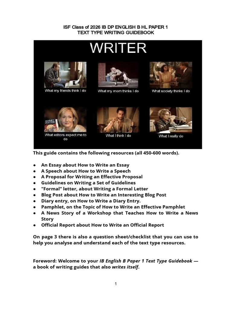 English B HL How To Write Different Text Types | PDF | Essays | Argument