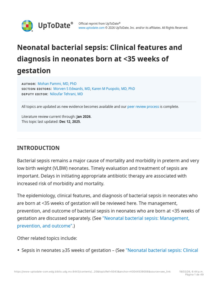 Neonatal Bacterial Sepsis - Clinical Features and Diagnosis in Neonates ...