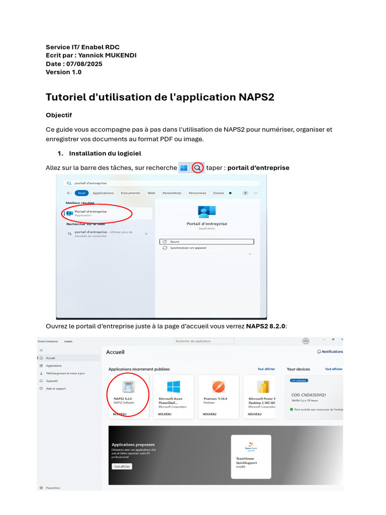 Tutoriel D'utilisation de L'application NAPS2 v1.0 | PDF