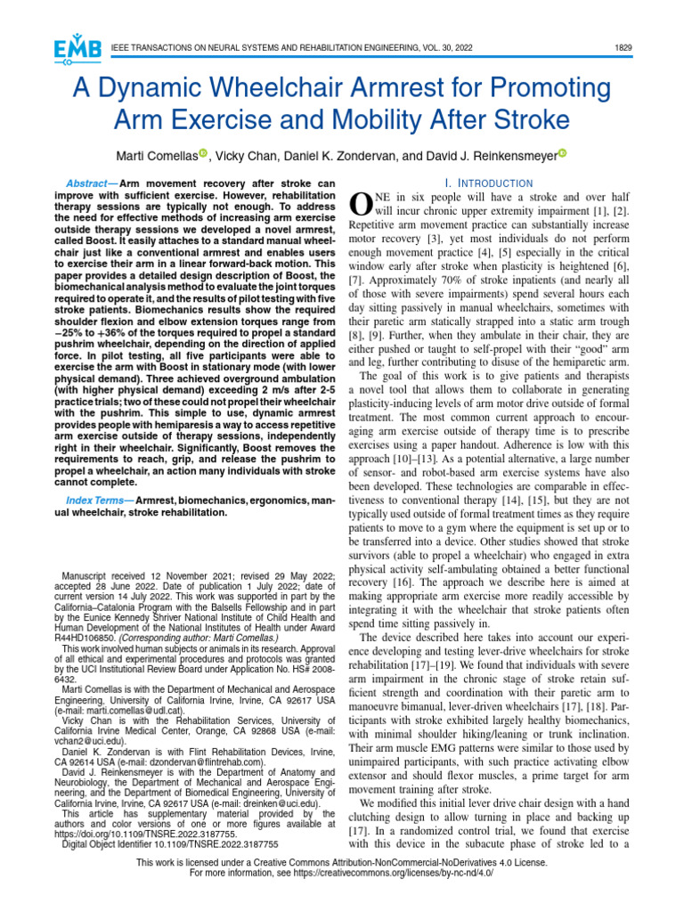 23 ES Wheelchair A Dynamic Wheelchair Armrest For Promoting Arm ...