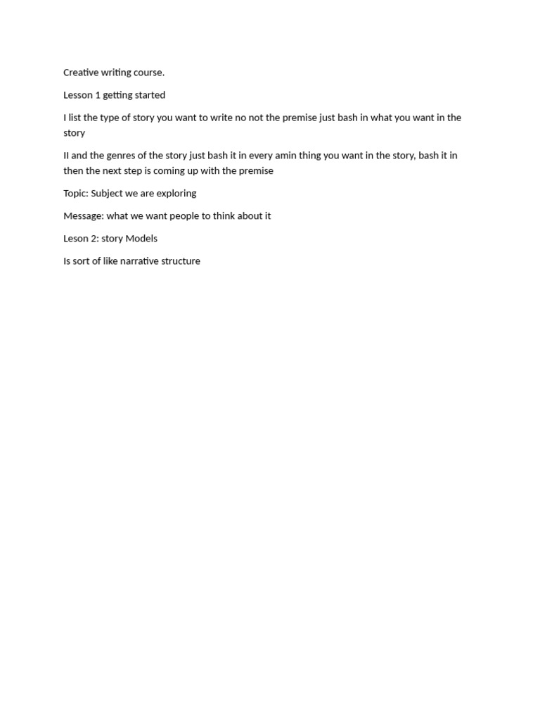 Creative Writing Course | PDF