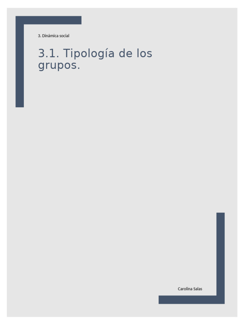 3.1. Tipologia de Los Grupos | PDF | Sociedad | Ciencias del comportamiento