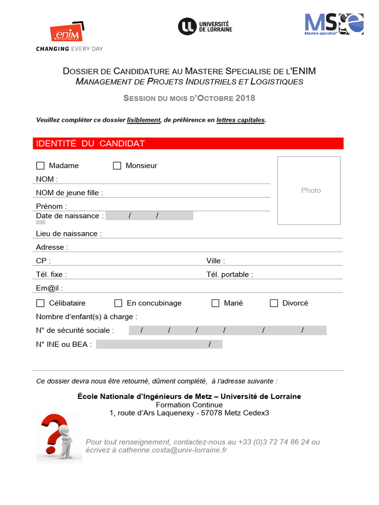 Dossier Inscription Master Mpil | PDF