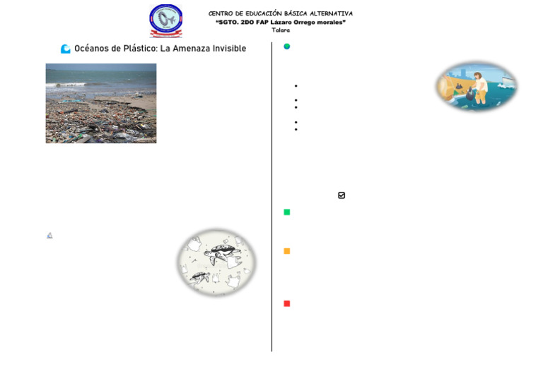 Ficha 01 CYT ? Océanos de Plástico | PDF | El plastico | Residuos