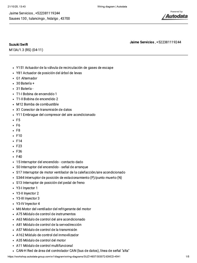 Wiring Diagram - Autodata | PDF | Ingeniería mecánica | Máquinas