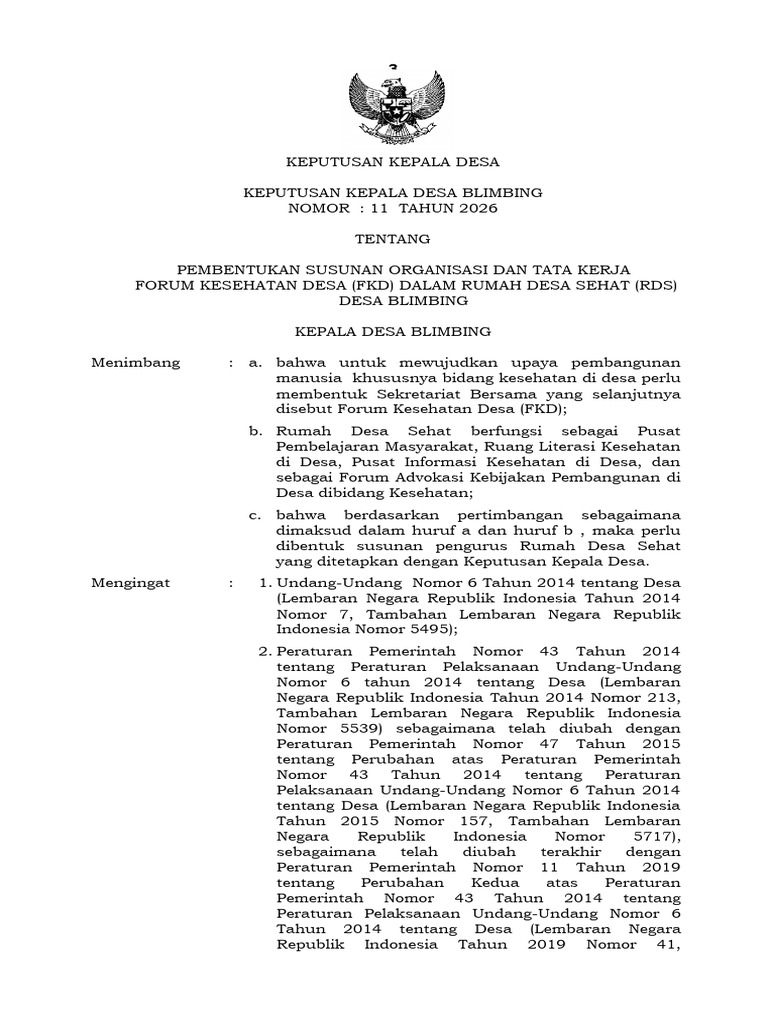 11 SK FKD Dalam Rds Blimbing 2026 | PDF