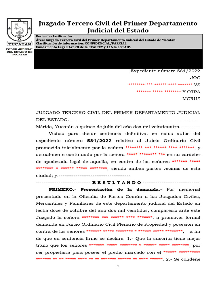 Reivindicatorio | PDF | Caso de ley | Sentencia (ley)