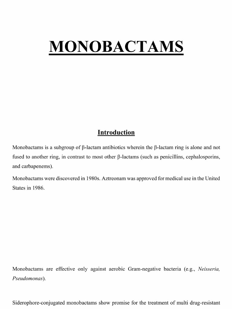Monobactams MC-III | PDF