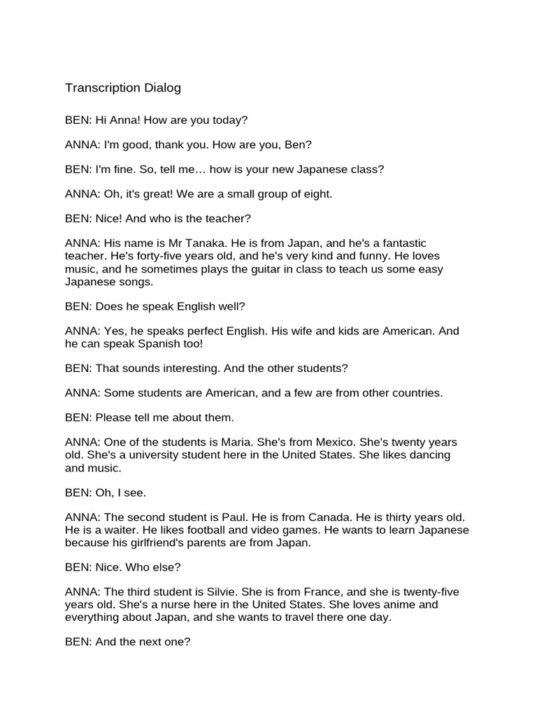 Transcription Dialog | PDF