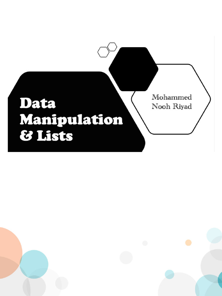Data Manipulation & Lists | PDF