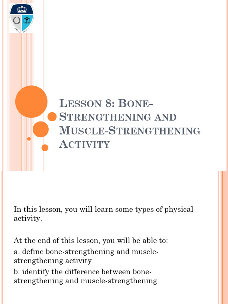 Lesson 8 Bone and Muscle-Strengthening Activity | PDF | Strength ...
