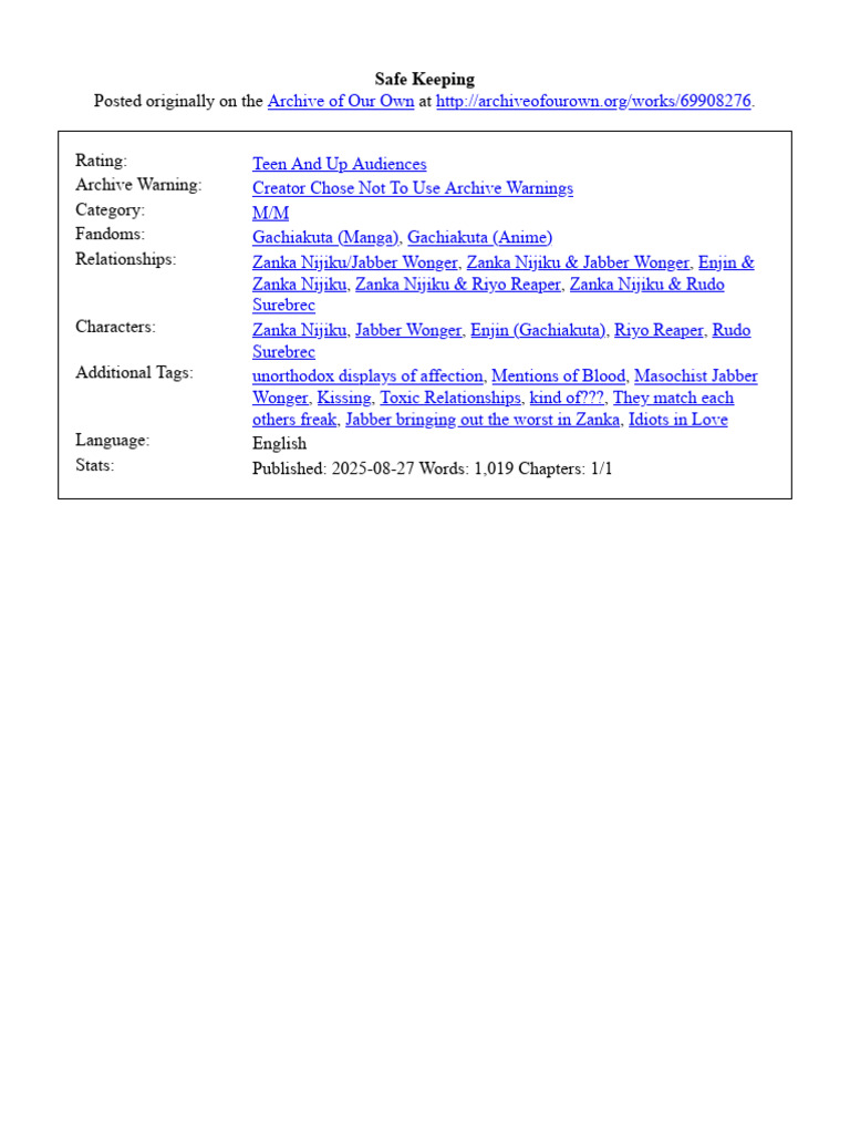 Safe Keeping | PDF