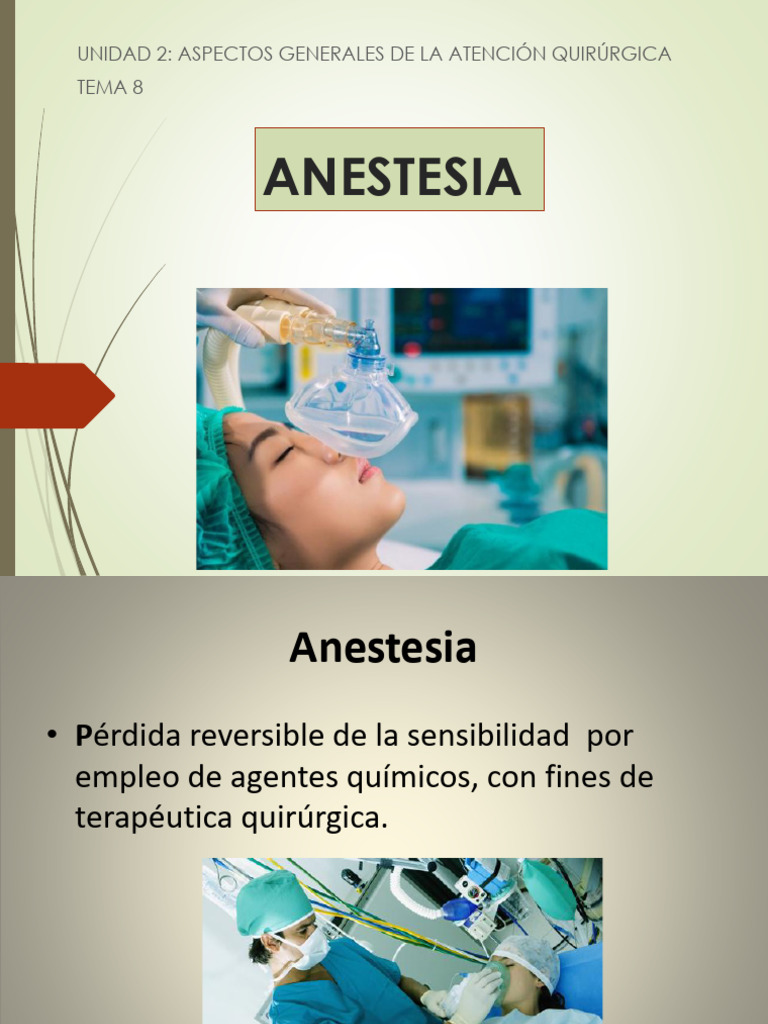 Clase Anestesia 2025 | PDF | Anestesia | Medicina CLINICA