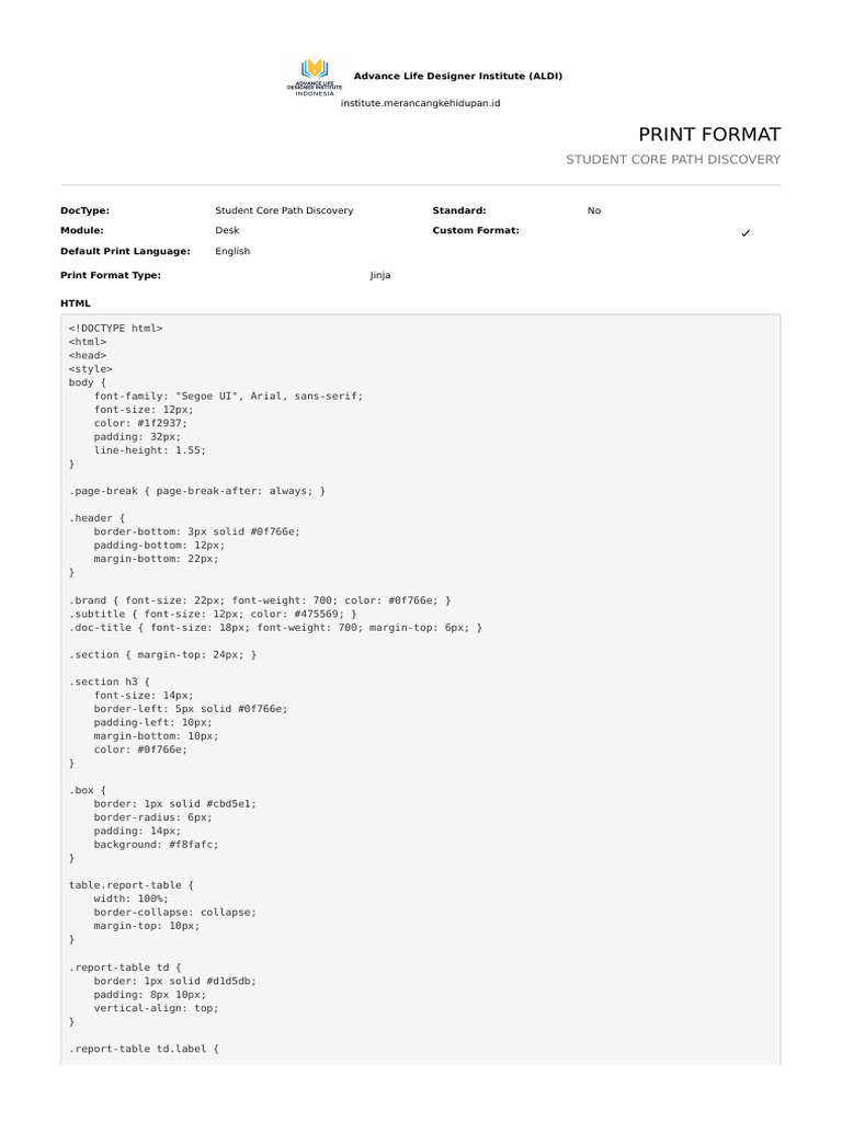Student Core Path Discovery Print HTML Format | PDF | Software ...