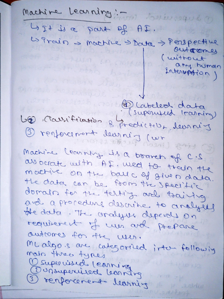 Machine Learning Notes Upto Internal 1 | PDF