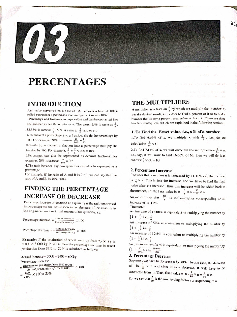 Percentage | PDF