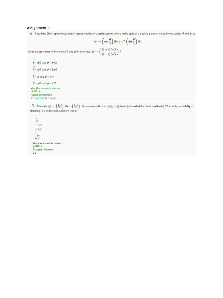 Quantum Assignment | PDF