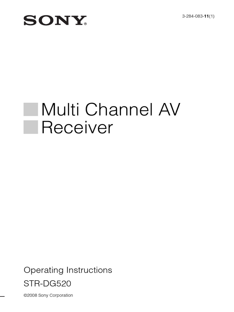 Sony STR-DG520 Manual | PDF | Information And Communications Technology ...