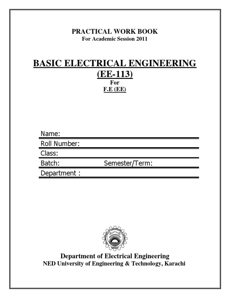EE-113 Practical Workbook Overview | PDF | Electrical Network | Series ...