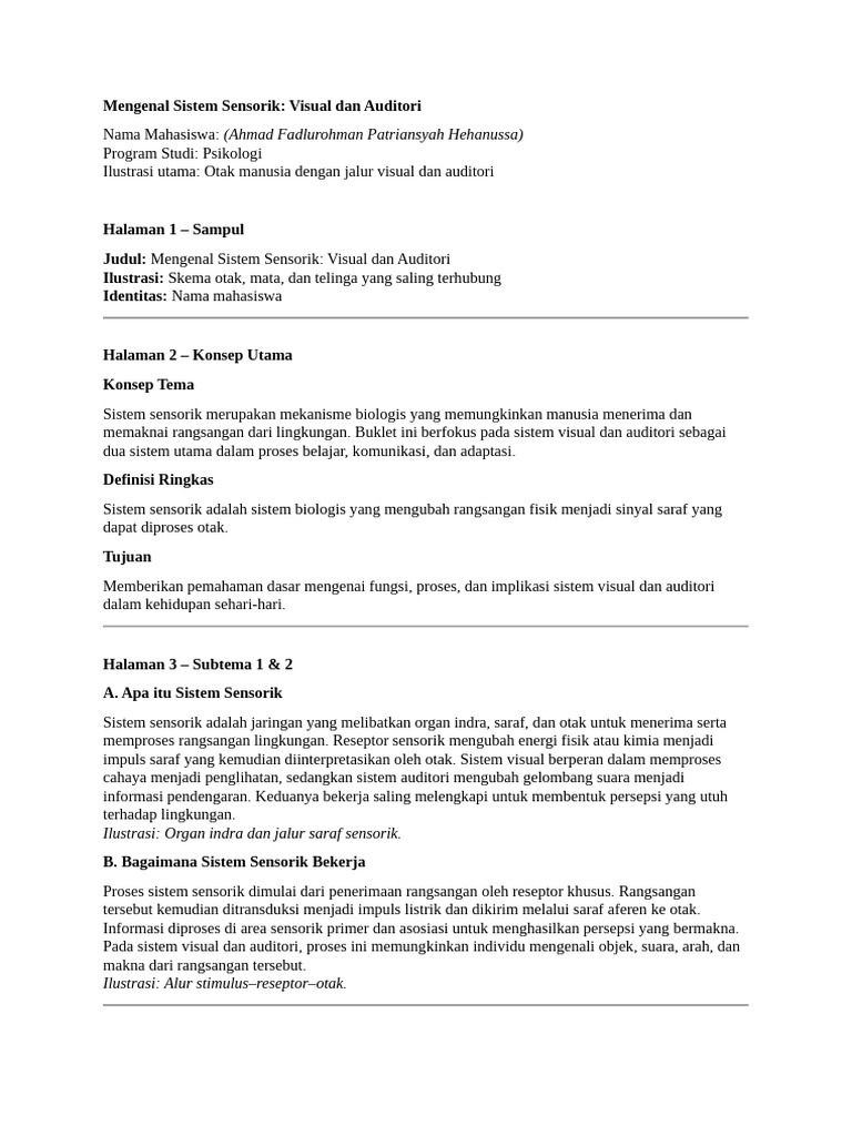 Mengenal Sistem Sensorik | PDF