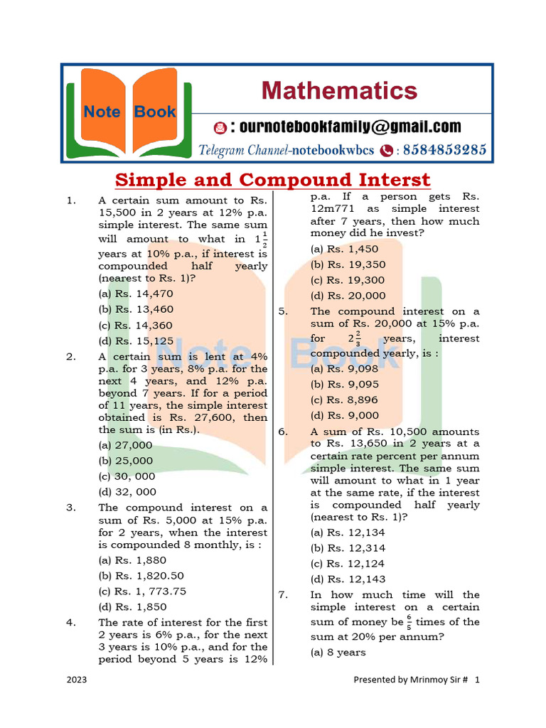Simple and Compound Interest | PDF | Interest | Compound Interest