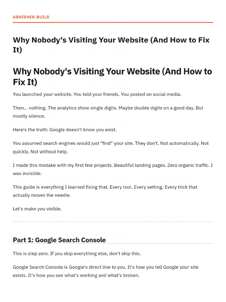 Why Nobody S Visiting Your Website and How To Fix It | PDF