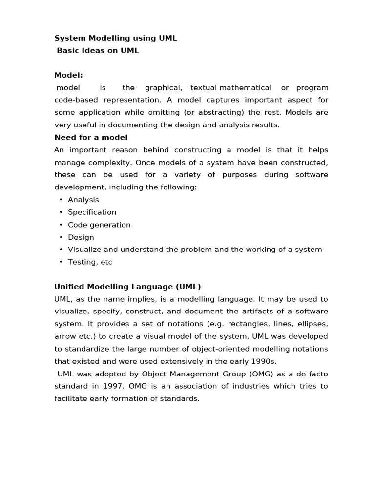 CMP 707 Software Engineering - System Modelling Using UML - 111255 ...