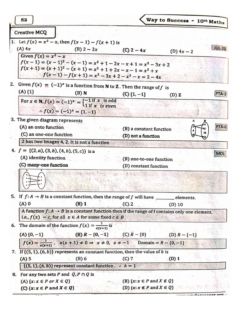 10 TH Maths WTS Creative One Mark 2026 EM | PDF | Matrix (Mathematics ...