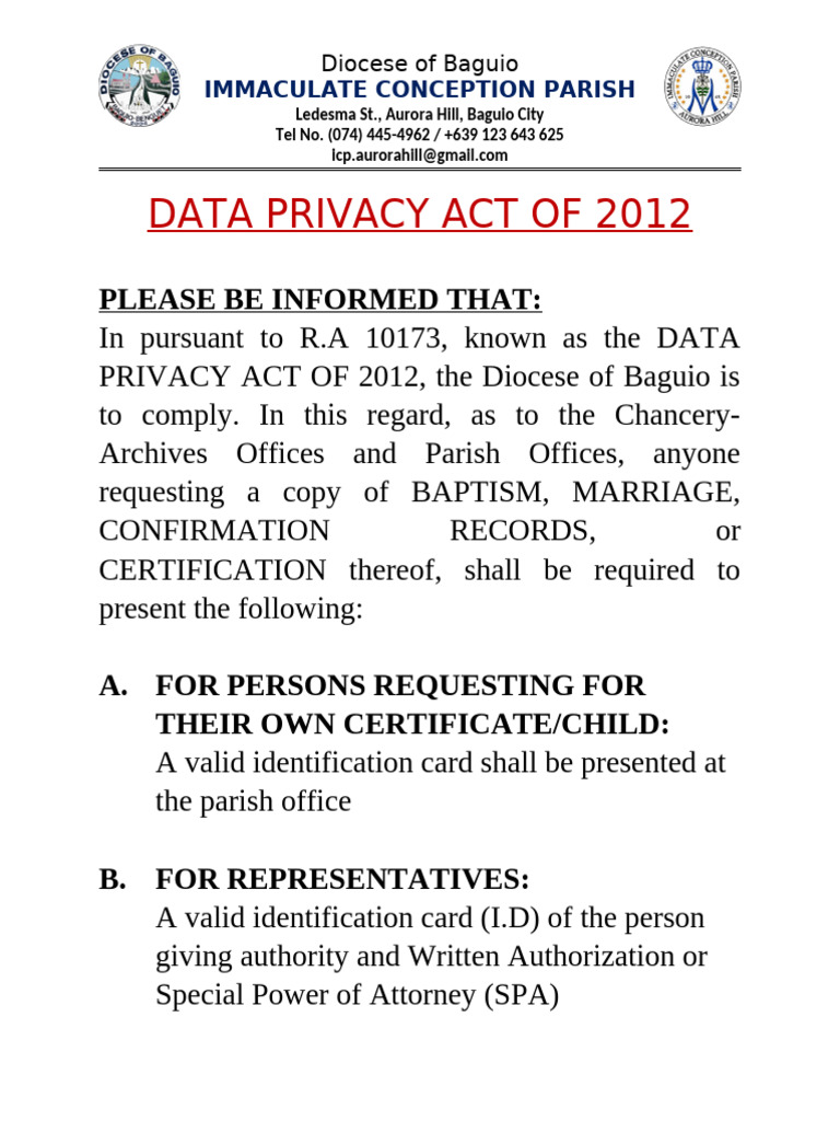 Data Privacy Act of 2012 | PDF