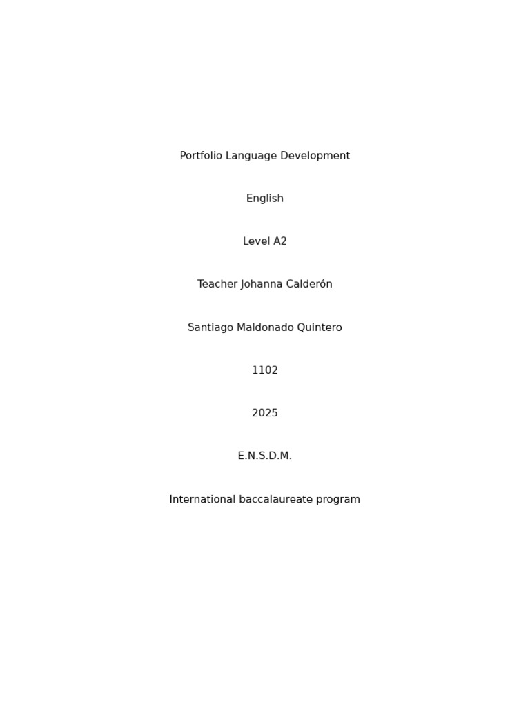 Portfolio Language Development | PDF