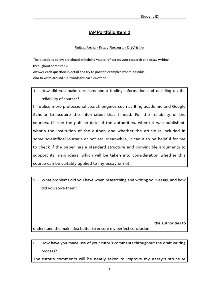 IAP Portfolio | PDF | Essays | Thought