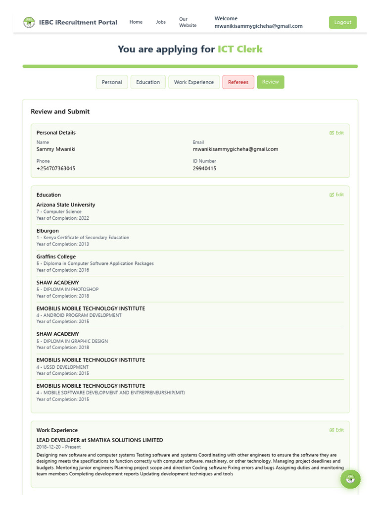 IEBC Job Portal | PDF
