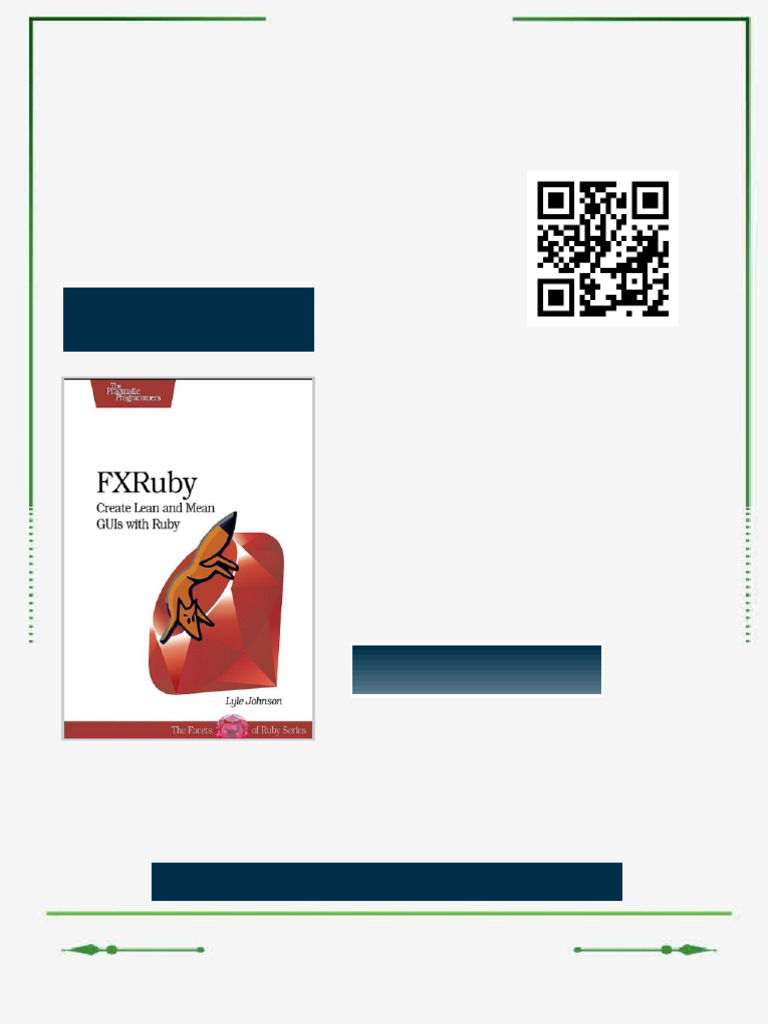 FXRuby Create Lean and Mean GUIs With Ruby Pragmatic Programmers 1st ...