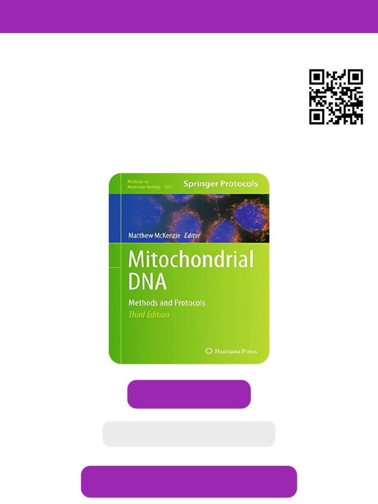 Mitochondrial DNA Methods and Protocols 3rd Edition Matthew Mckenzie ...