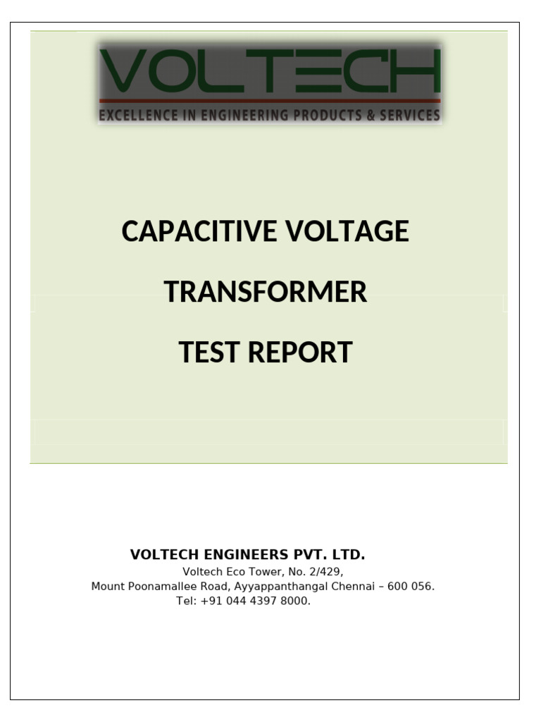 CVT Report | PDF | Transformer | Volt