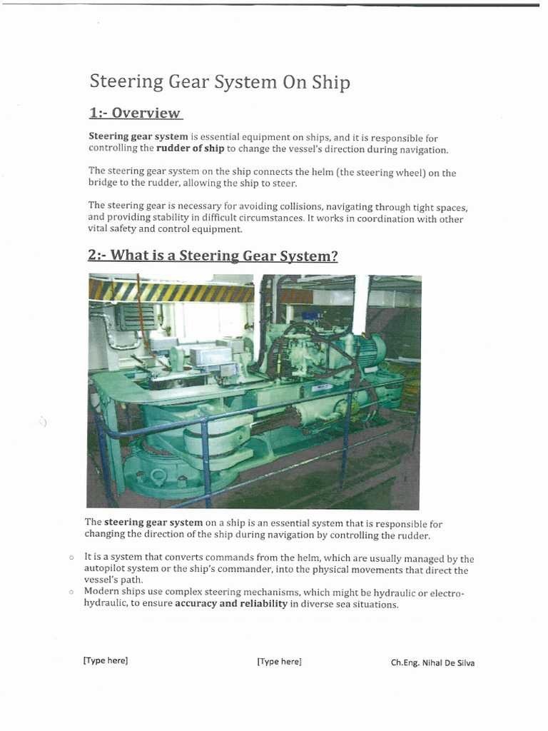 Steering Gear System On Ship | PDF