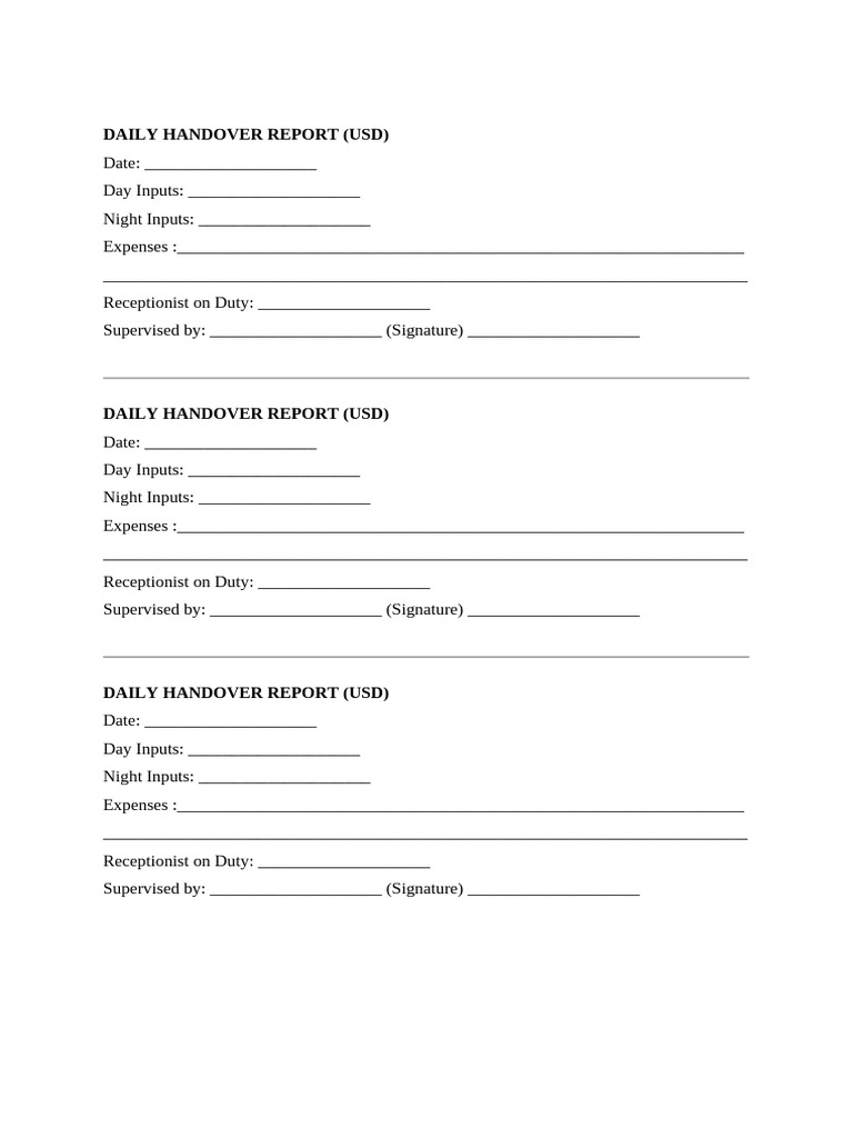 Daily Handover 2026 | PDF