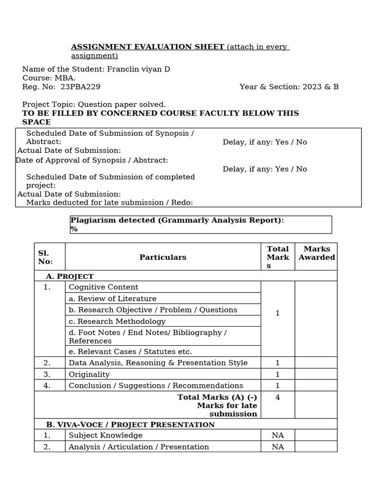Law Assignment Front Page | PDF