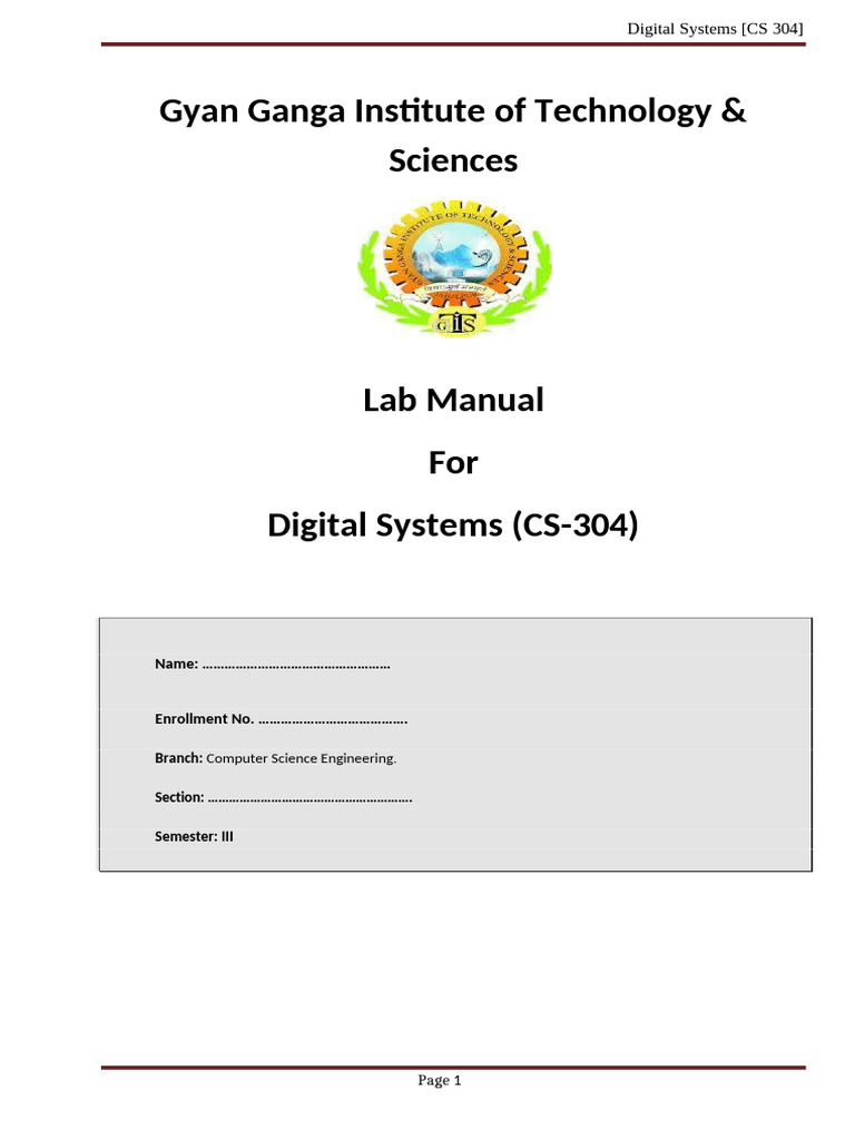 DigitalSystems Manual 1 | PDF