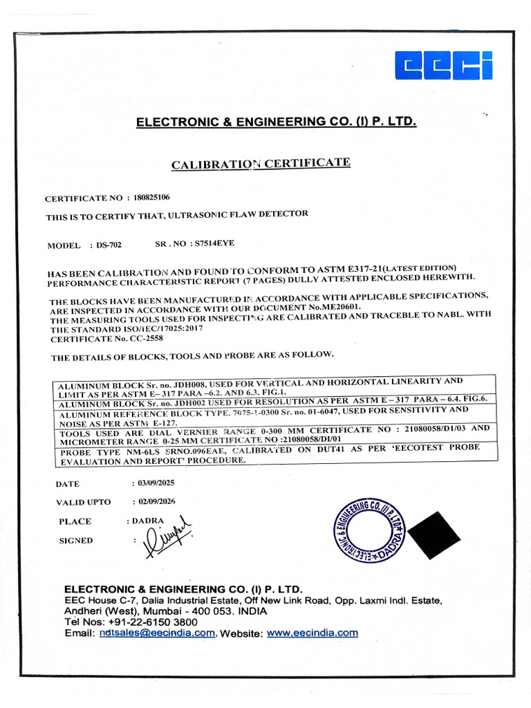 Calibration Ut Machine | PDF
