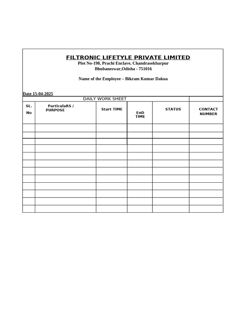 Work Sheet | PDF