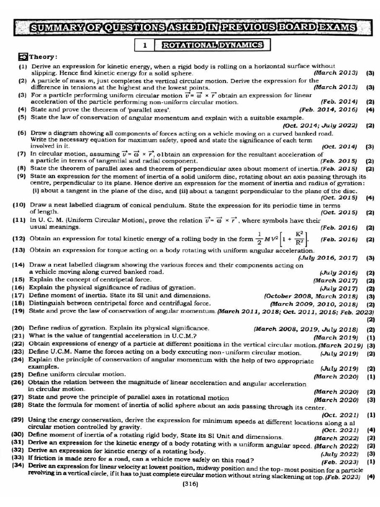 HSC Important Questions Physics - Compressed | PDF