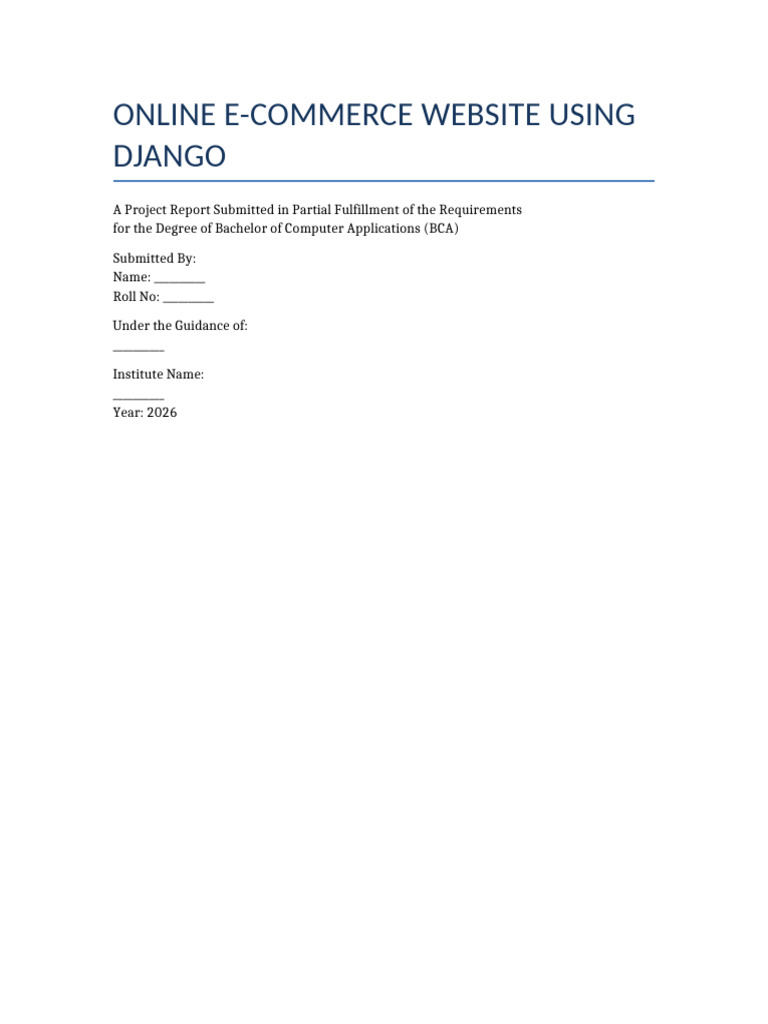 Full Final Ecommerce Report | PDF