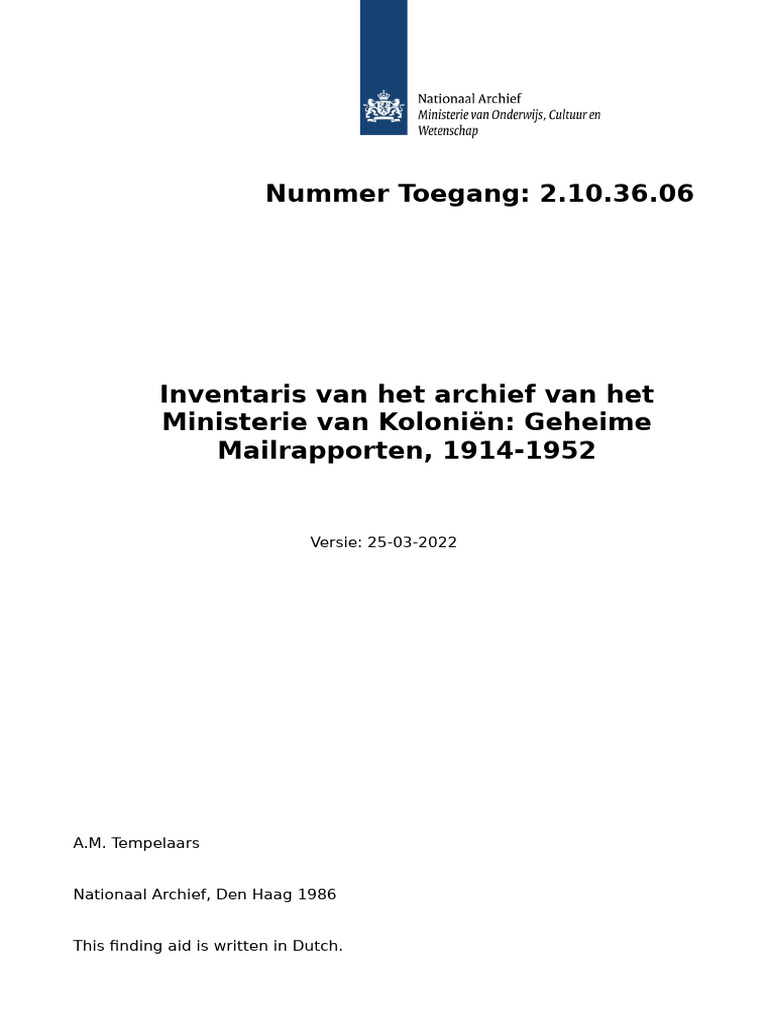 Nummer Toegang: 2.10.36.06: Versie: 25-03-2022 | PDF